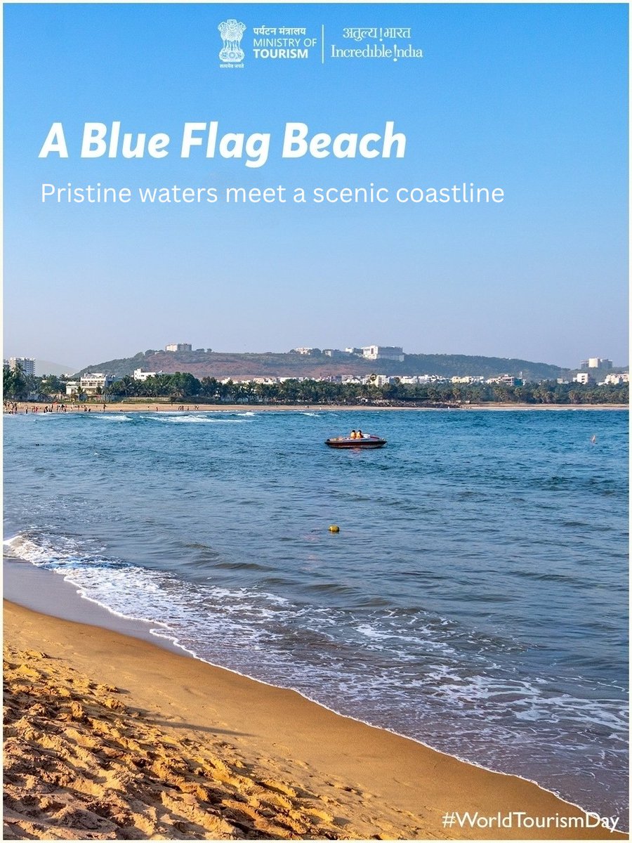 tourismgoi's tweet photo. A quick escape to Rushikonda.
Just beyond Visakhapatnam, the coast unfolds into golden sands, sea and open skies. Enjoy the beach, take part in water sports, or simply soak in the views of the Bay of Bengal.
Add this coastal escape to your next Andhra Pradesh itinerary.
(1/2) https://t.co/Fc1JvdOoC6
