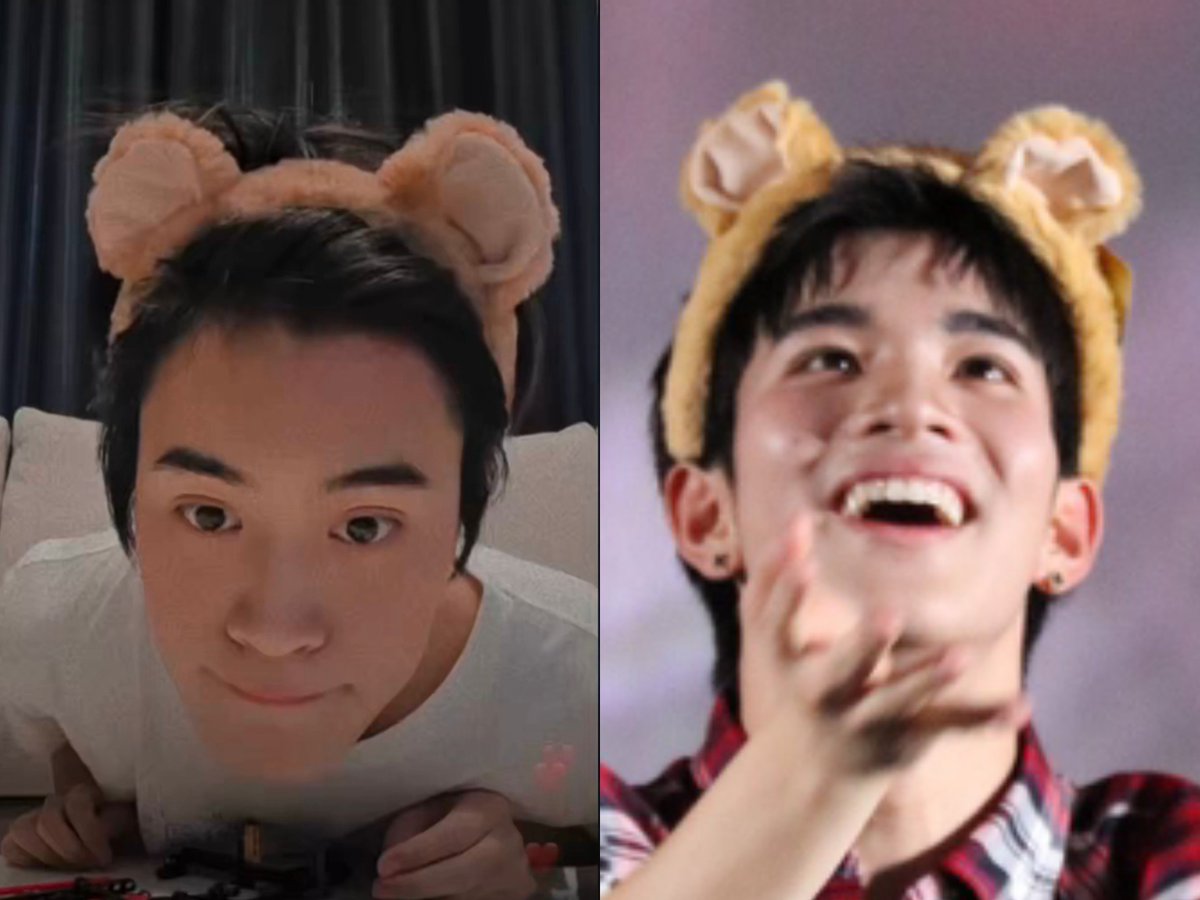 APHIN_NAKA's tweet photo. แล้วใส่ที่คาดผมมูฟาซาเหมือนกันกลายเป็นมุอ้วมคู่เยย น่ารักชะมัด

#GeminiFourth #เจมีไนน์โฟร์ท https://t.co/iu468HVwXz