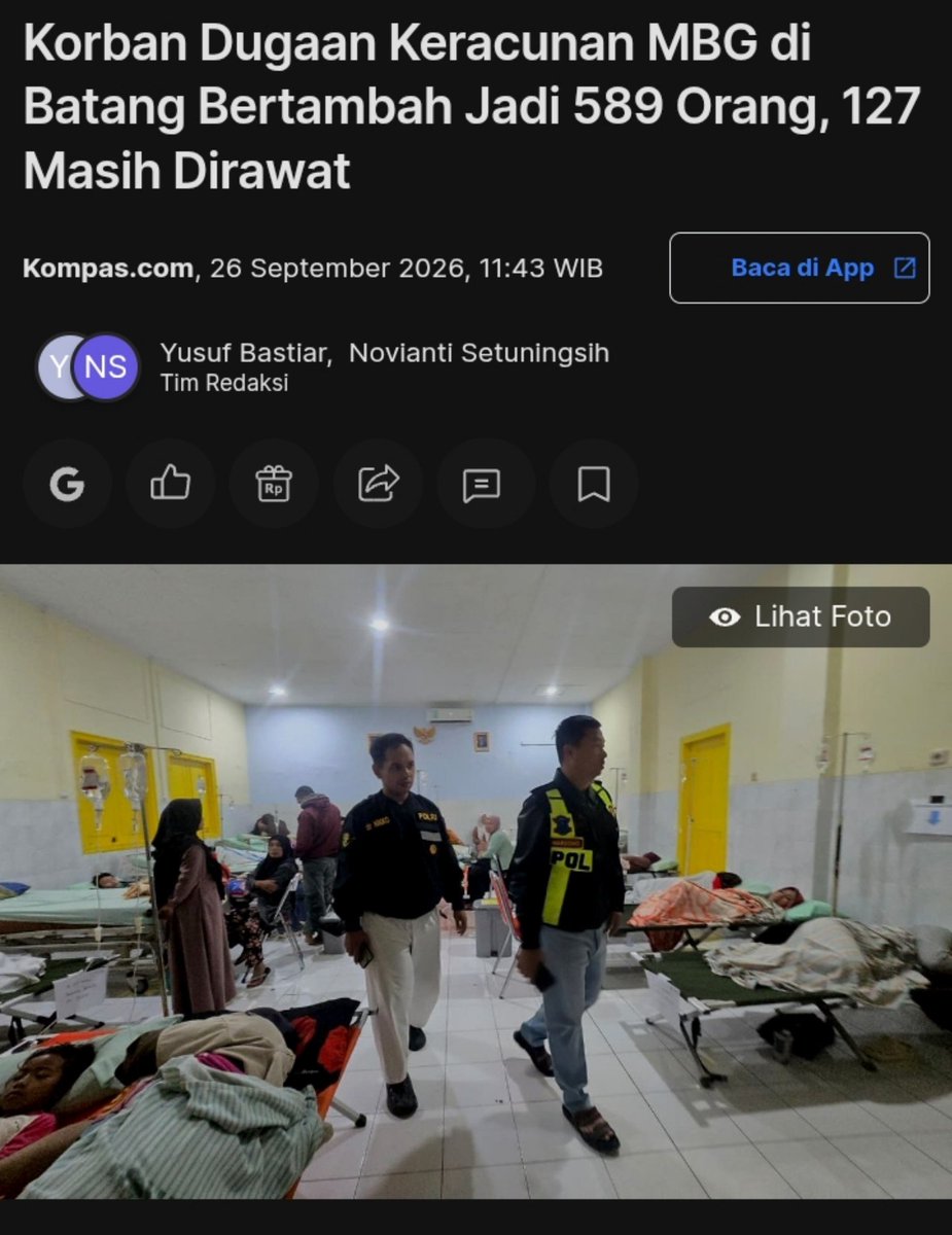Jateng_Twit's tweet photo. Update 

Korban dugaan keracunan MBG di Batang hampir 600 orang. 😭 https://t.co/msqsxC63Za