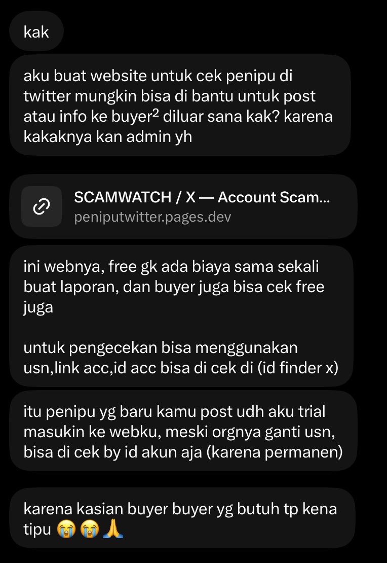 demibingung's tweet photo. Ini link buat kalian dapetin id dari akun scammer ya. Selengkapnya kayak yang kak upi jelasin disini yap. Kalo kalian punya saran link-link lain buat ngedetect scammer boleh banget di drop ya biar aku masukin ke thread ini juga☝🏻☝🏻 ayo kita basmi scammer🧚🏻

https://t.co/zmJb1fw3R4