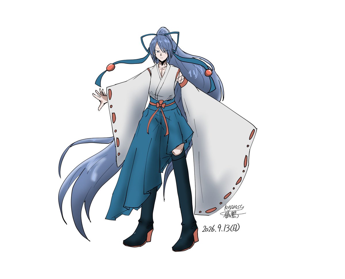 kogarasuw's tweet photo. 前の落描き
こういう子も描けるよーって

袴の斜め切りお気に入り(在り来りかな？)

自キャラに加えようかな.. https://t.co/INsQQRDHS1