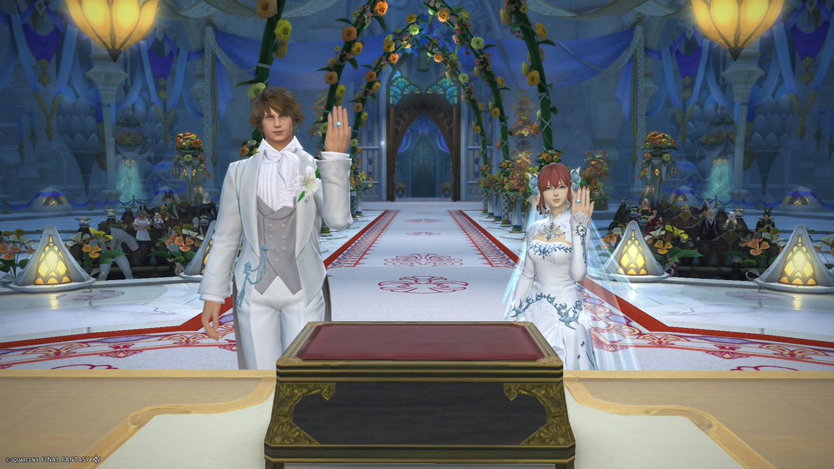 ya05260523's tweet photo. リアル嫁のななろくとFF14でエターナルセレモニーを挙げることができました！僕たち2人の為にたくさんのFCの方が来てくださって本当に楽しかったです✨
KHのコスプレも大成功でしたw
#FF14 #エターナルセレモニー https://t.co/Fv7PSiJfhg