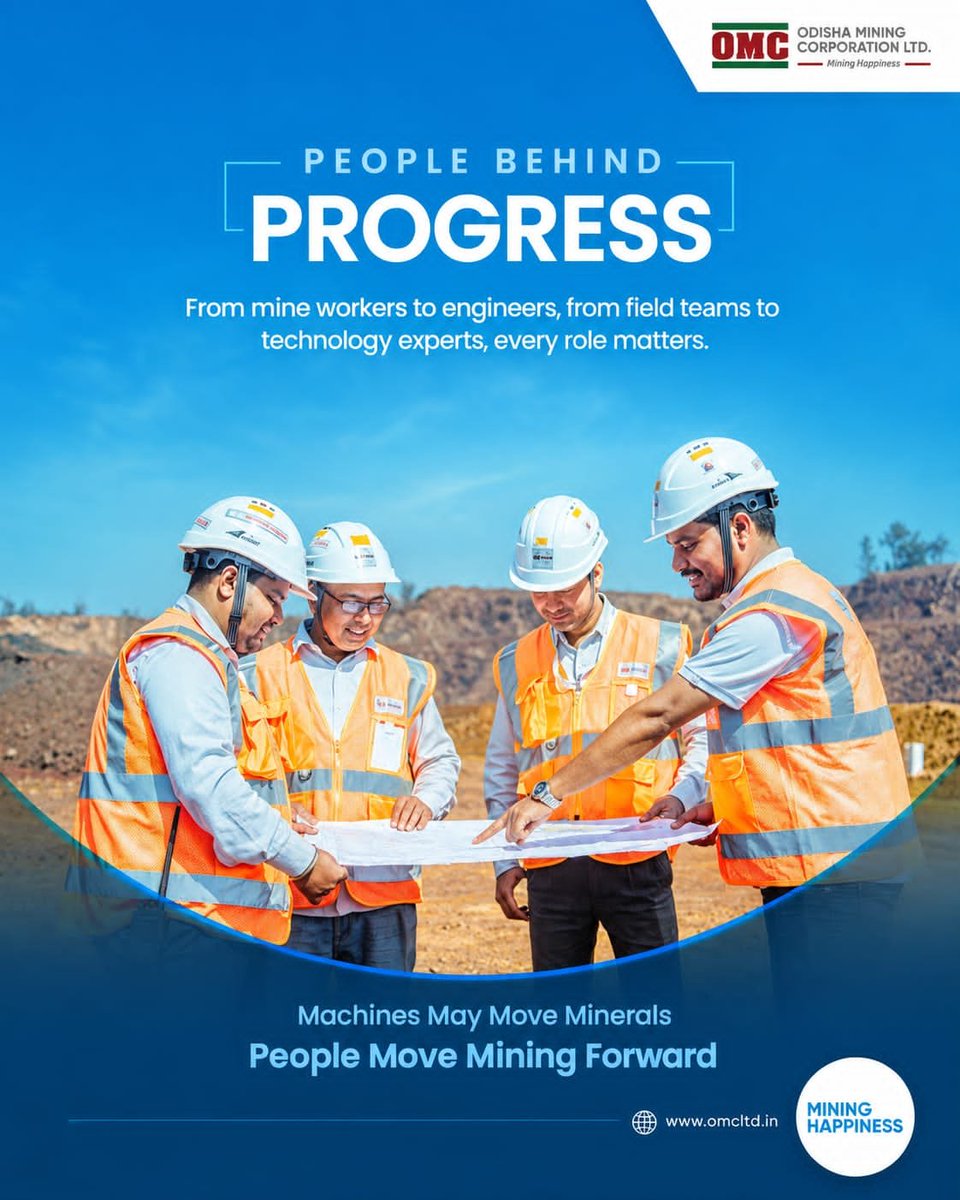 odisha_mining's tweet photo. At OMC, progress is powered by people. From mine workers and engineers to field teams and technology experts, every individual contributes to building a stronger, safer and future-ready mining sector.
#OMC #PeopleBehindProgress #TeamOMC #PoweringProgress #ResponsibleMining https://t.co/wU7VS9oBeE