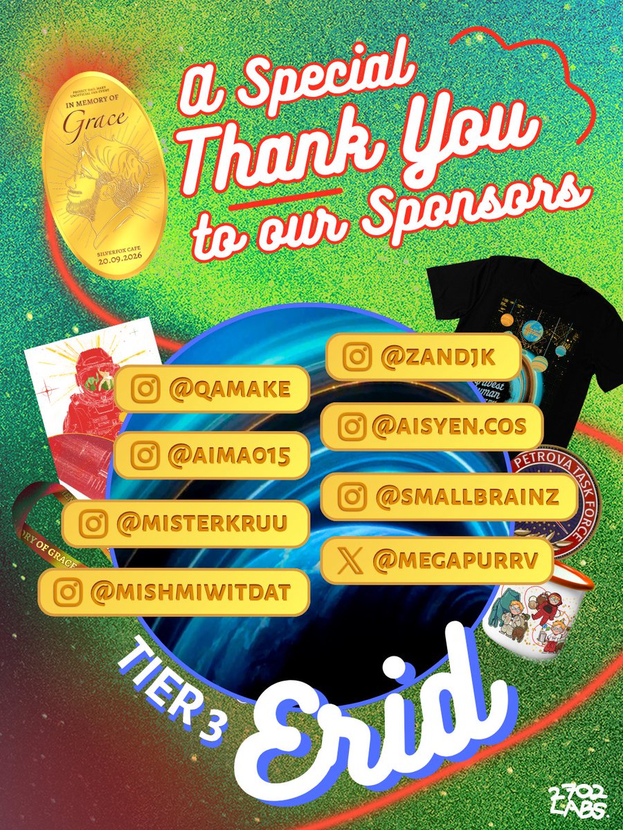 2702LABS's tweet photo. 2702 LABS would like to extend our heartfelt gratitude to our sponsors for their incredible support. Your generosity played a crucial role in bringing #InMemoryofGraceCSE to life. This wouldn't have been possible without you.
Thank you, sponsors!
#ProjectHailMary #CupsleeveMY https://t.co/Ia9vQW11ie