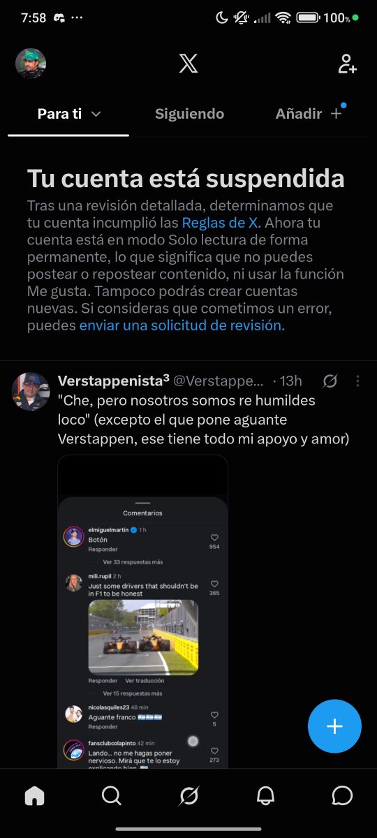OskyF1_14's tweet photo. Chicos, importante. Soy @Osky05F1 pero lamentablemente está suspendida. Hasta que se vuelva a recuperar o no(usaré esta cuenta). Agradezco a todo el mundo que si me seguía anteriormente que difunda esto.

Gracias. https://t.co/LfZUsDWmBx