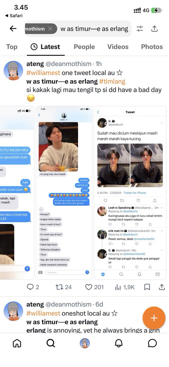 deanmothism's tweet photo. @Chocolateyou_ gak akan kelewat kok tenang ajah T——T ill update it as soon as possible yah, misal kurang, bisa search aja dari akunku pakai hastag mereka #timlang atau pakai keyword “w as timur—e as erlang”, biasanya langsung muncul dari the latest like this one!!! https://t.co/CnssgBxzjV