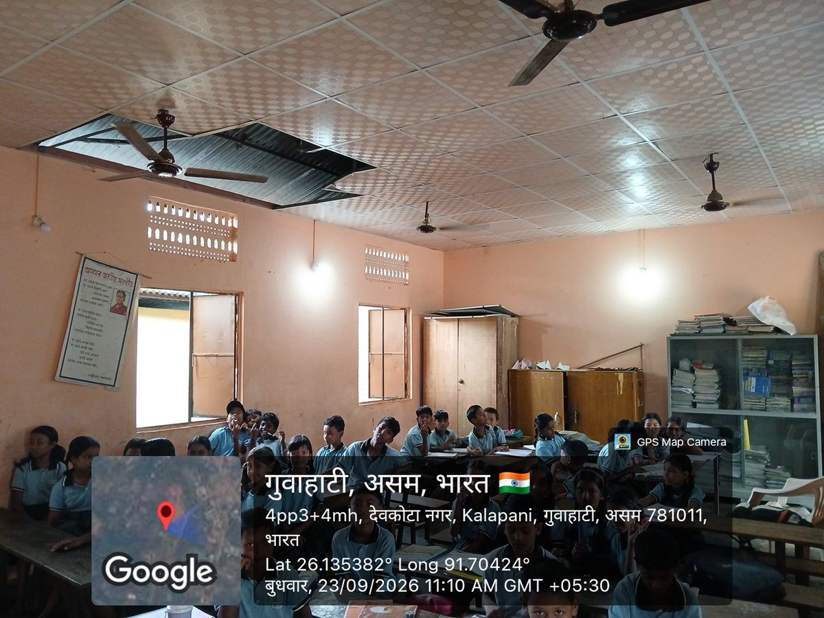 Flowerfix's tweet photo. Dear,
@MrBeast 
Urgent need for safe drinking water in a school of Assam, India. They haven't any water facility now. The abandon water tank has demoralised the future of many students of the school. Cloud you help them.
Place: Kalapani LP School, Guwahati, Assam, India 781011 https://t.co/KrSH8K0mUN