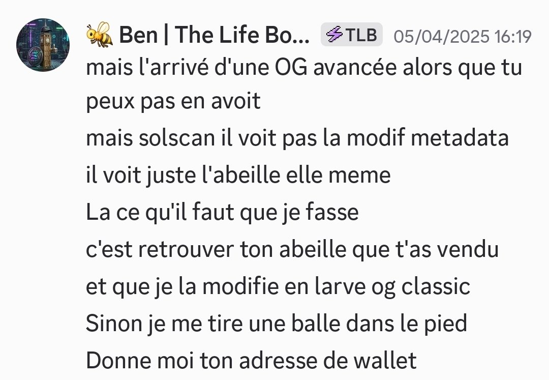 loloreb22's tweet photo. @The_Life_Bomb pas mal ça, ça vous arrange bien que les modifications d asset ne soient pas visible sur solscan , tout comme la création
#SCAM #TLBACHIEVEMENT #M2E #SCAM https://t.co/AZBJT01SPY