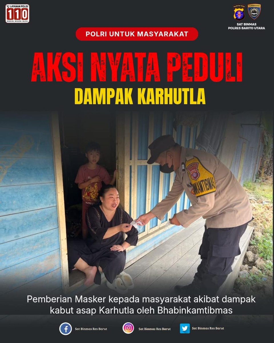barut_binmas24's tweet photo. Halo Sahabat Bhabin Barut 👋🏻.... Pembagian masker kepada masyarakat dampak kabut asap karhutla.
_________________________________
#ditbinmaspoldakalteng#humaspoldakalteng#humaspolresbarut#polresbaritoutara#polisiindonesiapolisiinovatif https://t.co/nJCmwTcMRc