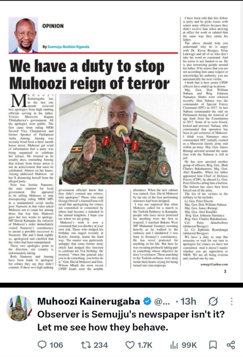 bongodaniel989's tweet photo. Gen MKM reaction to Observer Newpaper..they owe him an Apology https://t.co/Mw4ACBLXCF