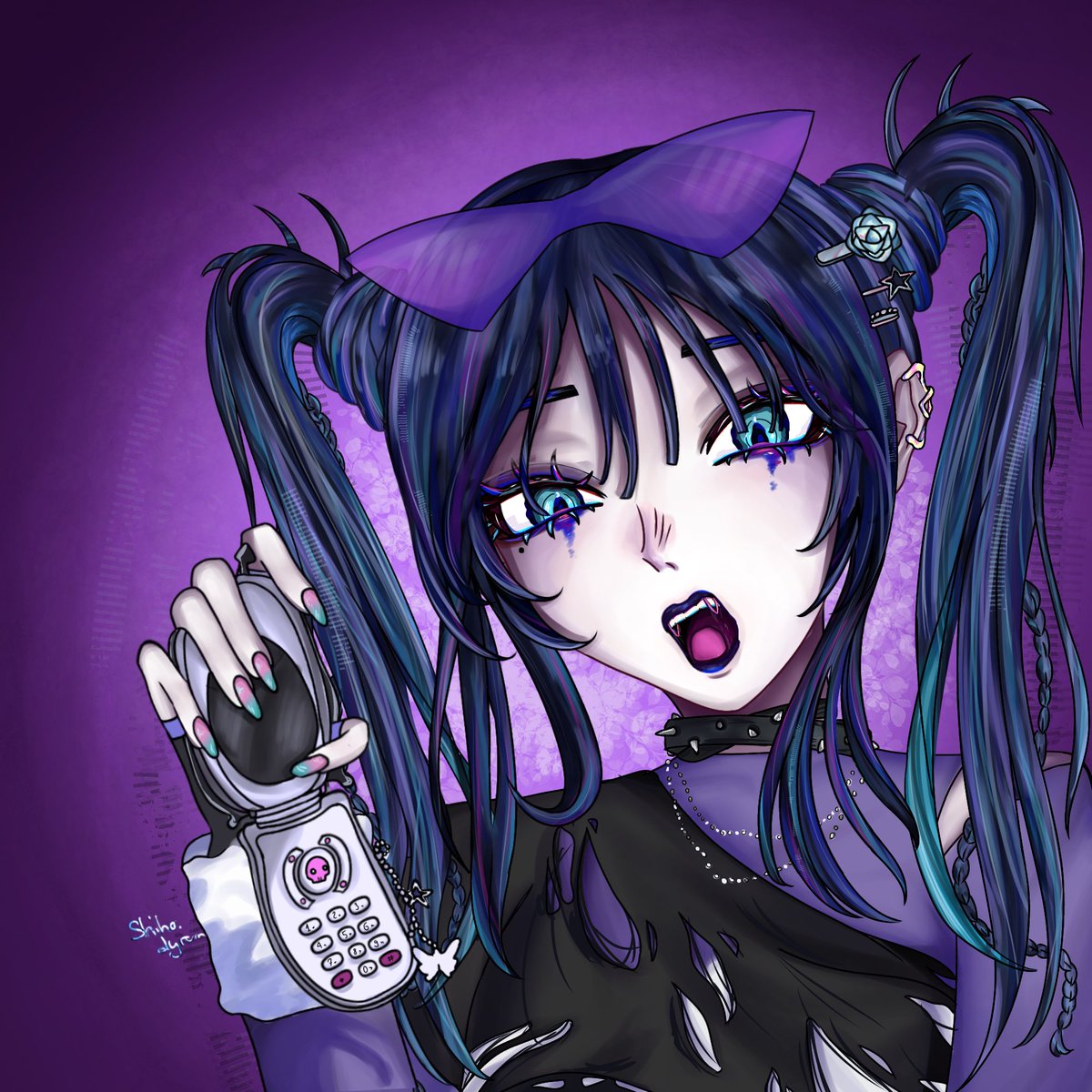 ShihoDyrun's tweet photo. @ado1024imokenp #Adoart I know Ado won’t see this art, but I still want to support her, even if it’s just in my thoughts, with my art after everything that happened with the K-pop fans. There’s also going to be an animation based on this art soon!💙 https://t.co/GPu8cBfAYT