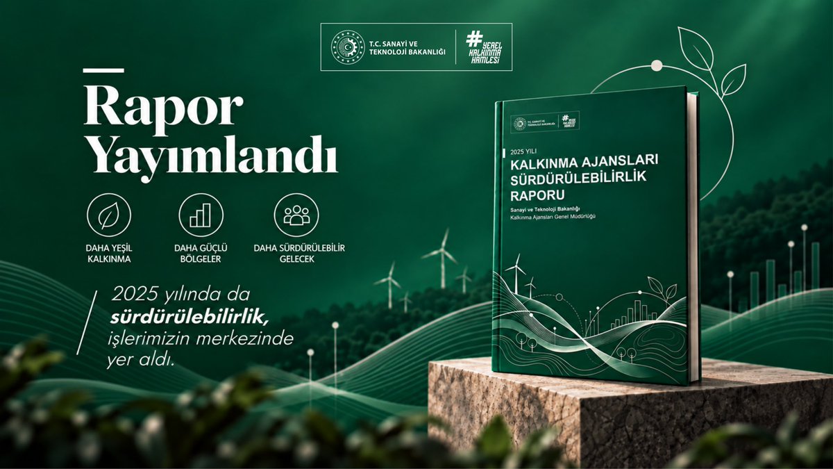 KalkinmaAjansGM's tweet photo. 📢Genel Müdürlüğümüz tarafından hazırlanan 2025 Yılı Kalkınma Ajansları Sürdürülebilirlik Raporu yayımlandı. 

Kalkınma ajanslarımızın faaliyet ve projelerinin her aşamasına sürdürülebilirlik ilkelerini daha güçlü şekilde entegre ediyor; geleceğimiz için sorumlulukla hareket ediyoruz.

Rapora ulaşmak için👇🏻
🔗https://t.co/0KsnHa3PFg

@mfatihkacir @TCSanayi
