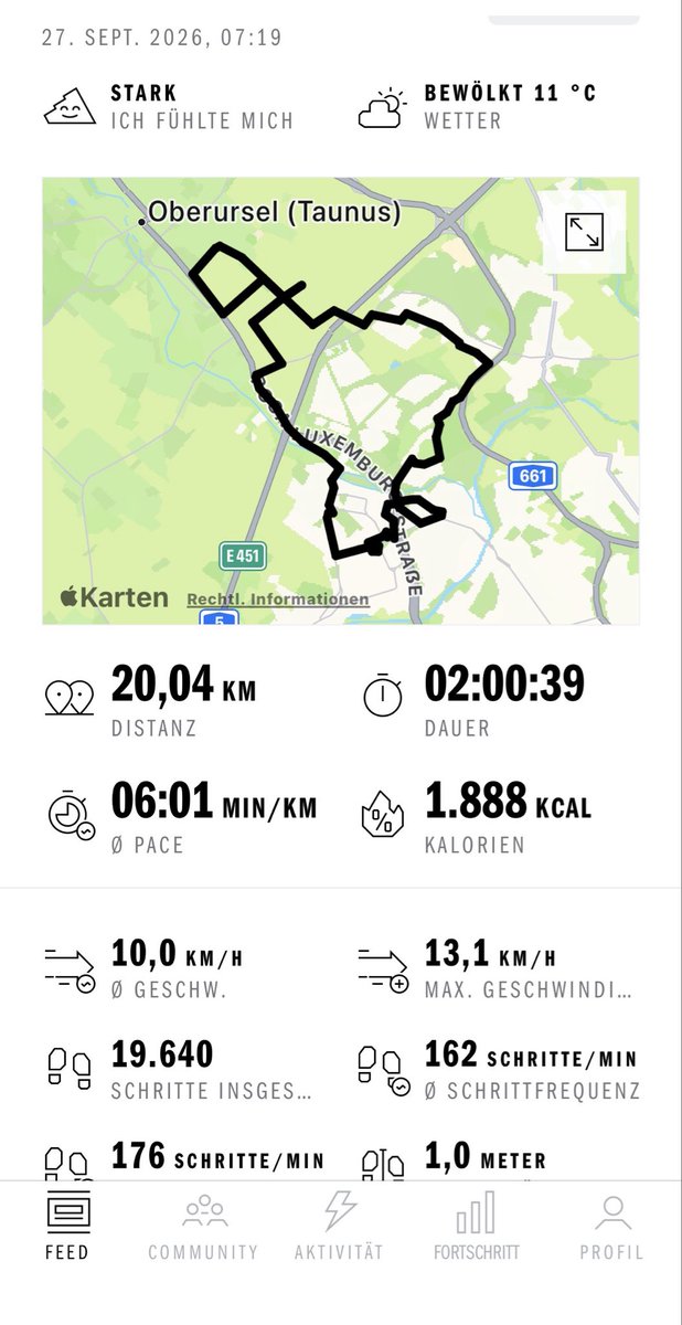 Peter_der_Bayer's tweet photo. So, die härteste Woche (12/16) der Vorbereitung auf den Frankfurt-Marathon ist geschafft! Die drei Läufe Donnerstag, Samstag und heute waren für mich richtig gut. 
Ich bin zu 100% im Plan. 🏃🏻‍♂️‍➡️🌆🥵 #runtheskyline am 25.10. kann kommen. 🥳 https://t.co/4bzfky9G3v