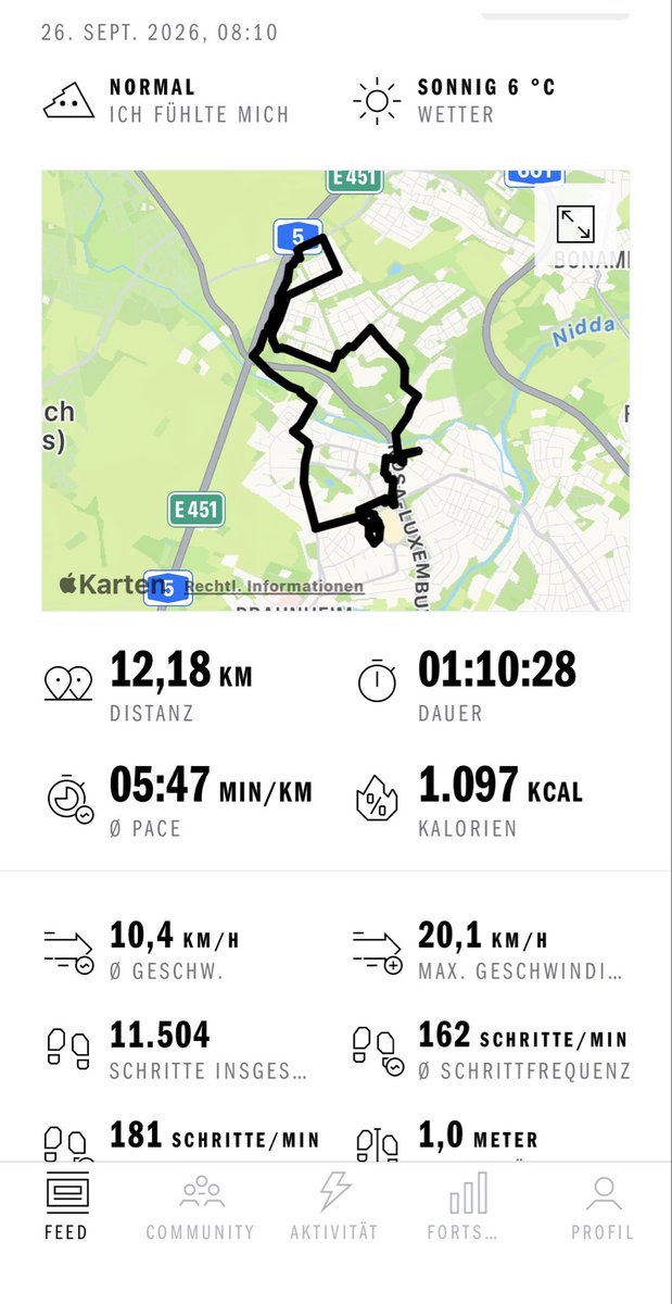 Peter_der_Bayer's tweet photo. So, die härteste Woche (12/16) der Vorbereitung auf den Frankfurt-Marathon ist geschafft! Die drei Läufe Donnerstag, Samstag und heute waren für mich richtig gut. 
Ich bin zu 100% im Plan. 🏃🏻‍♂️‍➡️🌆🥵 #runtheskyline am 25.10. kann kommen. 🥳 https://t.co/4bzfky9G3v