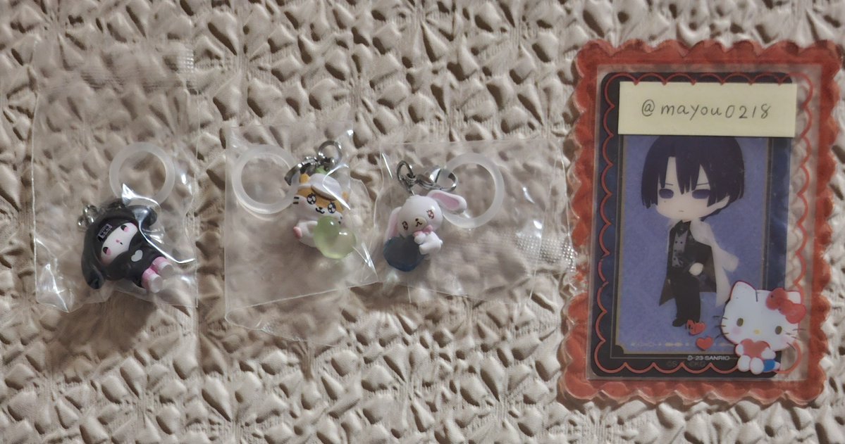 mayou0218's tweet photo. 【交換】サンリオ めじるし ガチャガチャ ガシャポン めじるしアクセサリー エモきゅん

譲→マイメロ、コロコロクリリン、シュガーバニーズ(しろうさ)
求→異種 キティ(めじるし)

◎郵送、札幌手渡し(日時要相談)
◎所持済みのものはお断りする可能性あり(ID付きの品物写真提示必須) https://t.co/zziZ7m3BoA