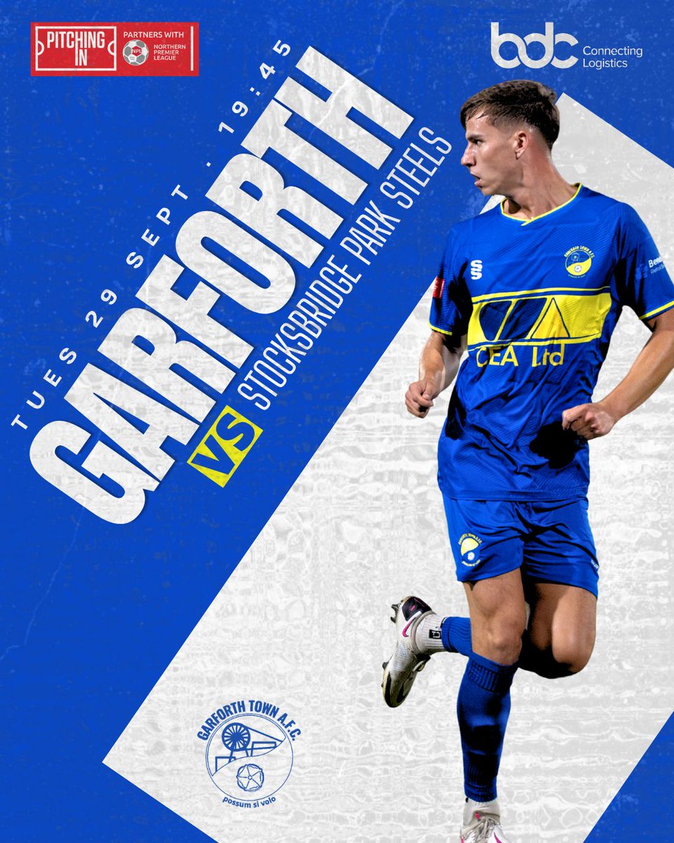TheGarforthTown's tweet photo. 𝙉𝙀𝙓𝙏 𝙐𝙋
More football under the lights this Tuesday.
Kick off vs Stocksbridge Park Steels is 7.45pm.
#nonleague #garforth #leeds https://t.co/gObspYz0o9