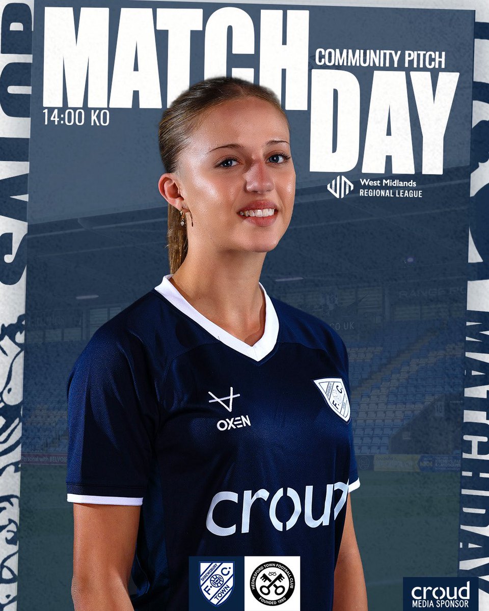 shrewswomen's tweet photo. ITS MATCHDAY ⚡️

It’s Matchday at home, as we take on Hednesford Town Women this afternoon! 

🆚 Hednesford Town
🗓️ 27th September 2026
🕑 2pm KO
🏟️ Community pitch, SY2 6ST
🎟️ £4 Adults | £2 Concessions

Tickets are available on fanbase or on the gate on match day! 

🔵⚪️ #salop https://t.co/GdoP0AqAvi