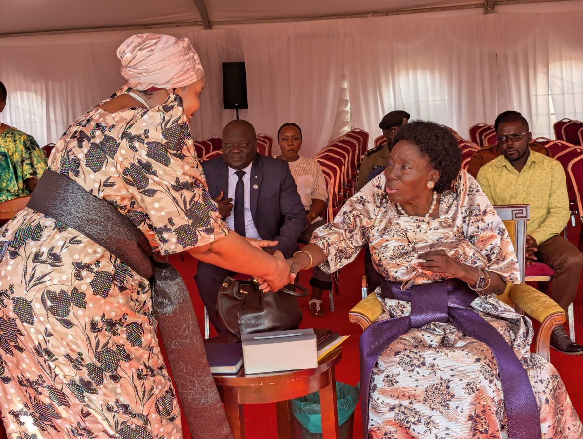 babatvuganda's tweet photo. A picture moment of Rt. Hon.  @RebeccaKadagaUG and Minister @Rukianakadama at Mayuge District Headquarters ahead of the final day of the Busoga Prayer Week.
#BabaNews https://t.co/kuSqRAAzgd