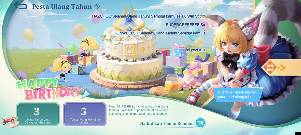 Txtmlbb_'s tweet photo. MINT P BIRTHDAY GIVEAWAY!! 🥳

MARI IKUTI GIVEAWAY DARI FOUNDER KAMI MINT P

HADIAHNYA:

- SL CARD PREM FOR 1
- WDP FOR 4
- 85 DM FOR 2
- 59 DM FOR 3

SYARATNYA EZ:

- MAIN MLBB & BUKAN AKUN GA HUNTER
- FOLLOW AKUN INI & AKUN @txtmlbbpickme 
- LIKE & RETWEET POST INI DAN 2 POST LAIN
- BERIKAN DOA TERBAIK DARI KALIAN

AYOO IKUT SEMOGA KALIAN BERUNTUNG! DIUNDI TGL 1 OKT YA!
