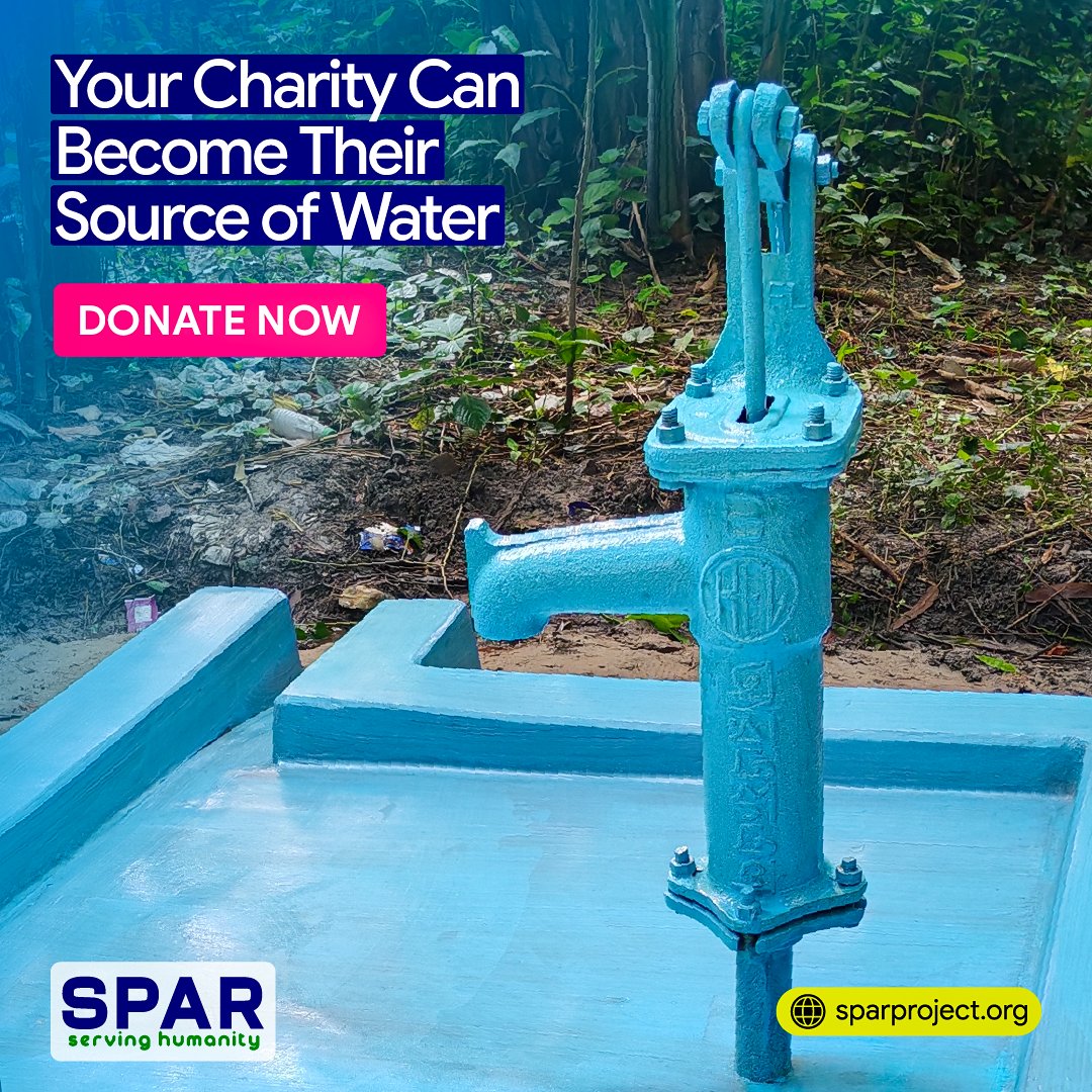 SPARProject's tweet photo. Your charity can become their source of water.

Help provide clean, safe water to families in need and turn your giving into a lasting Sadaqah Jariyah. 💙

👉 Donate Now: https://t.co/g3xnslf7Xr

#CleanWater #WaterWell #SadaqahJariyah #DonateNow https://t.co/G75NchPCOL