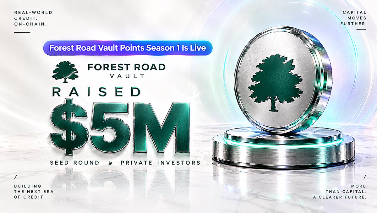 MetaDropHunterX's tweet photo. 🆕Airdrop: Forest Road Vault Points (Season 1 is live)

💡 Social/Quests | Cost: $0 | Time: ~5–15 mins 

💰 Raised: $5M

🎁 Reward: Points (token/airdrop not yet confirmed). Official: 50% of token rewards allocated to the community; Season 1 eligible — T&Cs apply

===========================
🔗 How to join:
https://t.co/1enOnku1Di

📝 Guide:
1.  Log in via 𝕏 (Twitter)
2.  Connect your wallet
3.  Complete social tasks
4.  Join the Discord
5.  Follow + repost the required posts
6.  Invite friends to earn bonus points
Stay Active ✅
📝 41 Active Tasks
===========================
📃 Information:
Forest Road Vault = an RWA credit protocol on Ethereum: mint USDfr 1:1 from USDC, stake it as sUSDfr to earn yield from specialty finance loan books (media/entertainment, renewable energy, digital assets). The vault is live; supply is ~$3.1M (community snapshot).

⚠️Note: Please do your own research (DYOR) before participating in any airdrop project.