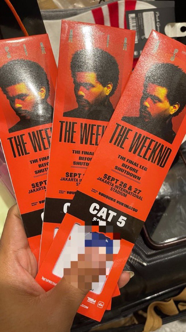 zcasiy's tweet photo. wts want to sell tiket the weeknd jakarta day 2

✅Cat 5 (3 Tix) 700k / Tix

✅GOSEND SEKARANG

t. wts wtt wtb tkt the weekend jakarta jkt day 1 day 2 mau jual #zonajajan #zonauang https://t.co/QAMfz9cuRS