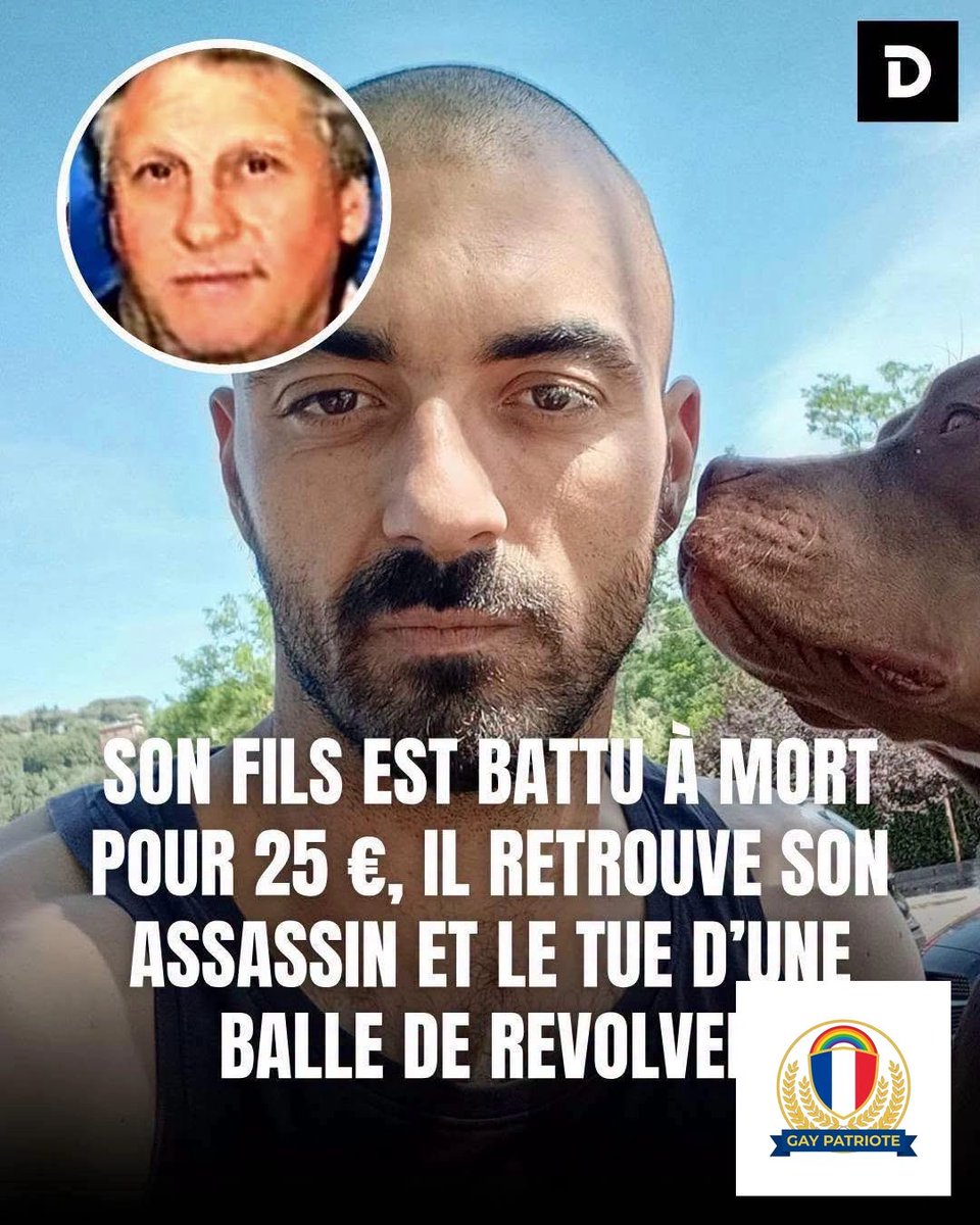 platiniumultra's tweet photo. Son fils battu à mort pour 25€ en 2020. L'agresseur libéré après appel. Le père, Guglielmo Palozzi, le retrouve à Rome et l'abat.

Justice ou vengeance?

#Italie #Justice #Vengeance #GayPatriote https://t.co/eA5gQrd7E4