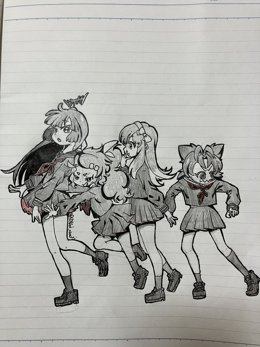 RED_Wind_nemuri's tweet photo. ご無沙汰でございます！忘れた頃にやってくるかぜです！！！！面白いことにまだデジタルお絵描き環境が整ってないうえに現在入院中という状況です！！！久しく来たら相互さんが過疎、垢消し、垢停止ととんでもねぇ浦島太郎です！！！！！！どうにか絵を描かねばとボールペンとシャーペンで描きました！ https://t.co/RGQEGpQYxj