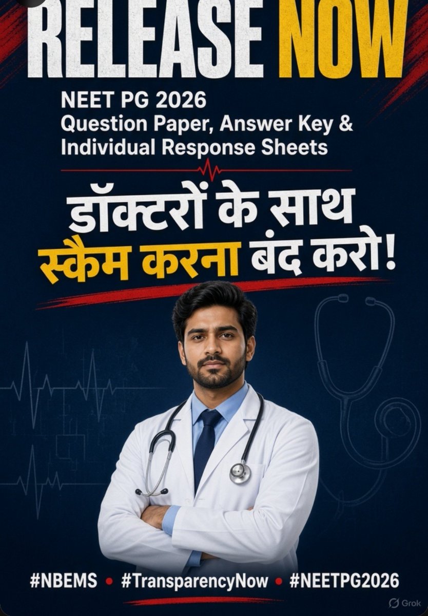 Obcscsts's tweet photo. आखिर क्या कारण है कि Response sheets देने के लिए आयोग तैयार नहीं है?
 SSC जिसमें 20 लाख छात्र परीक्षा देते हैं उनको कोई दिक्कत नहीं होती है तो लगभग 3 लाख छात्रों का response sheet जारी करने में इनको क्या दिक्कत है? 
  पारदर्शिता सबका अधिकार है , छात्रों को यह जानकारी देनी चाहिए कि आखिर उनके 50-60 मार्क्स कम क्यों आ रहा?

#NEETExamPaperLeak 
#neetpg #NEET 
@EduMinOfIndia 
@NMC_BHARAT @official_aimsa @IMAIndiaOrg