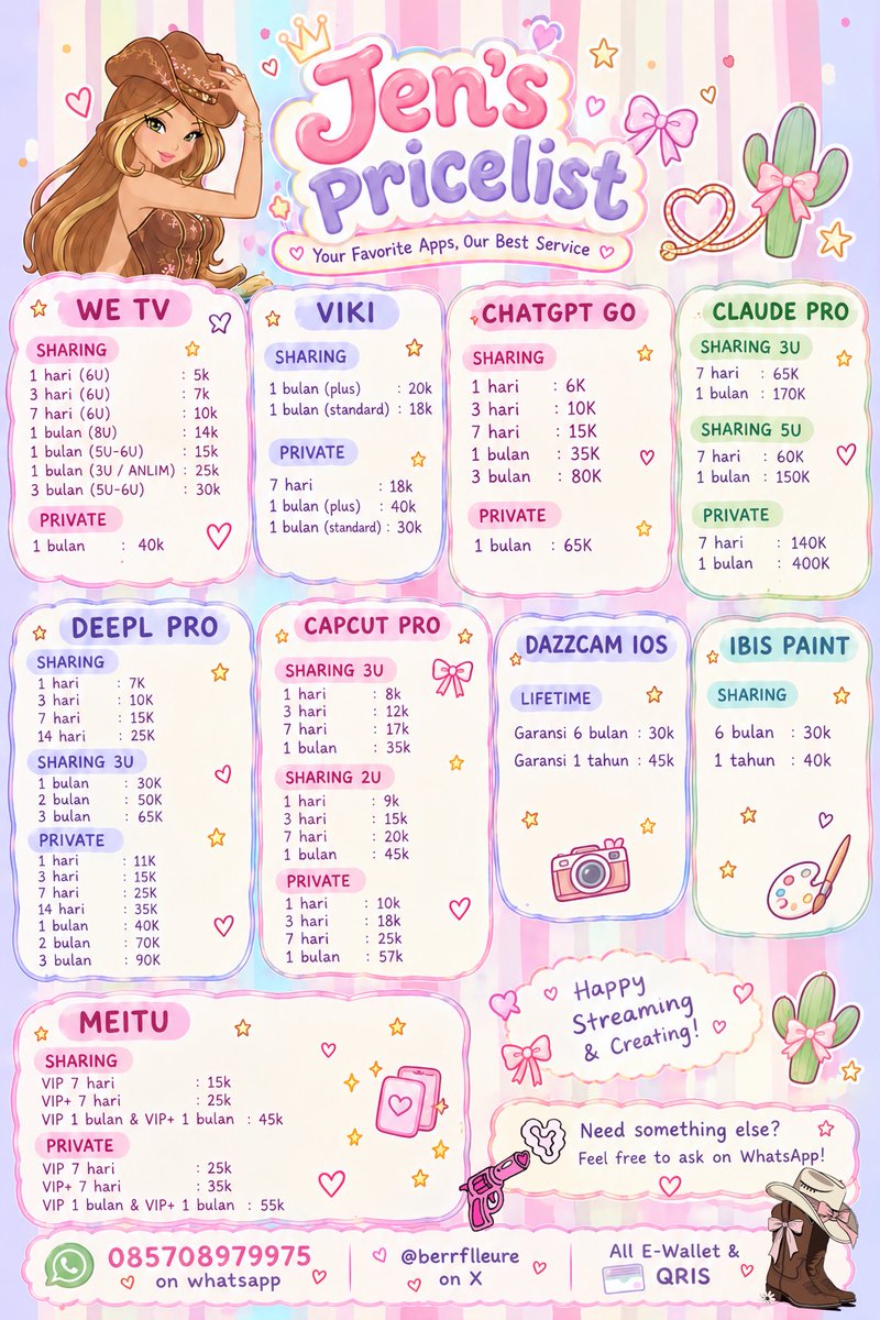 berrflleure's tweet photo. 💌 mau nanya app lain? boleh banget langsung tanyain di wa yaps 

╰┈➤ wa : https://t.co/IH7azB0PXk https://t.co/Hc4Dwzzr01