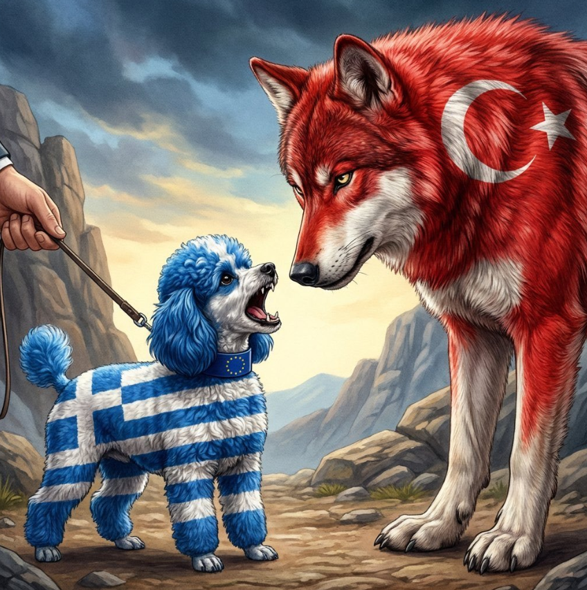 TurkicForever's tweet photo. @HellenicEchoes Two jackals can’t bring down the Mighty Wolf. https://t.co/zhFnSw24BI