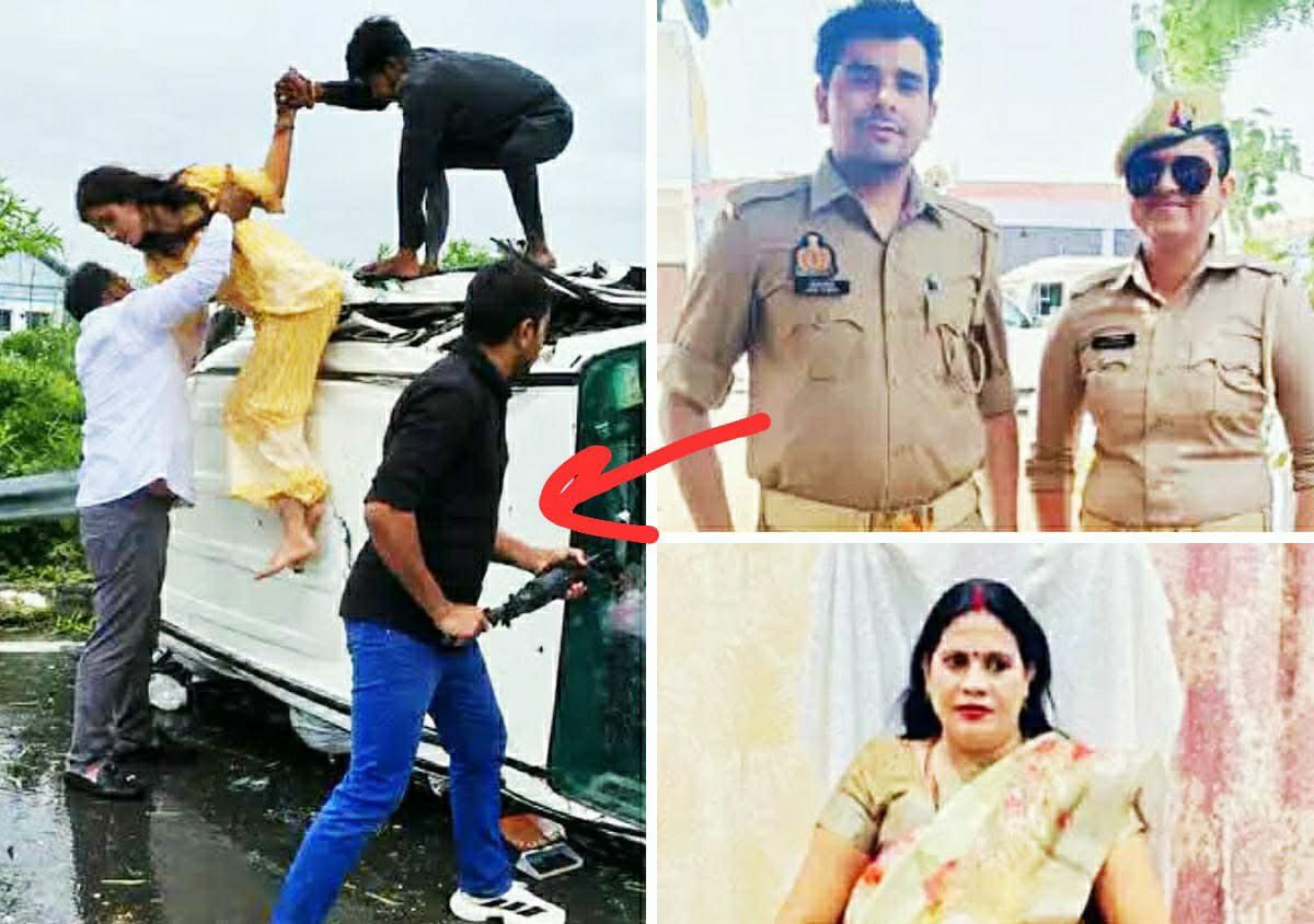 MrTiwaree's tweet photo. यूपी पुलिस के कांस्टेबल ने बिलकुल भी इंतेजार नहीं किया... 

ज़ल्दी से अपनी सर्विस रायफल से फॉर्च्यूनर के शीशे तोड़ डाले. और अपनी कांस्टेबल पत्नी के साथ मिलकर पलटी पड़ी कार से पांच लोगों को बचा लिया.

सिपाही पति पत्नी को नहीं पता था कि जिन्हें वो बचा रहे हैं, वो जिला पंचायत अध्यक्ष उषा सिंह हैं. 

दरअसल, सुल्तानपुर की जिला पंचायत अध्यक्ष उषा सिंह आगरा-लखनऊ एक्सप्रेस वे पर सफ़र कर रही थीं...

साथ में परिवार के व कुछ अन्य भी थे. कुल पांच लोग सवार थे. तेज बारिश के बीच कन्नौज में जिला पंचायत अध्यक्ष ऊषा सिंह की कार डिवाइडर से टकरा गई. 

टक्कर इतनी तेज थी कि फॉर्च्यूनर पलट गई और सभी लोग कार में फंस गए. ठीक इसी समय कांस्टेबल अमित तेवतिया अपनी कांस्टेबल पत्नी अर्चना के साथ यहाँ से गुजर रहे थे..

अमित ने बिलकुल भी देर नहीं की. कूद पड़े. जब कार का दरवाजा नहीं खुला तो अपनी रायफल की बट से कार के शीशे तोड़ दिए. और अपनी पत्नी अन्य लोगों के साथ मिलकर कार में फंसे लोगों को निकाल लिया. 

घायल अस्पताल पहुंचाए गए. इस तरह से जिला पंचायत अध्यक्ष सहित कई लोगों की जान बच गई.

यूपी पुलिस के दोनों कांस्टेबल को शुभकामनाएं.

@Uppolice @dgpup