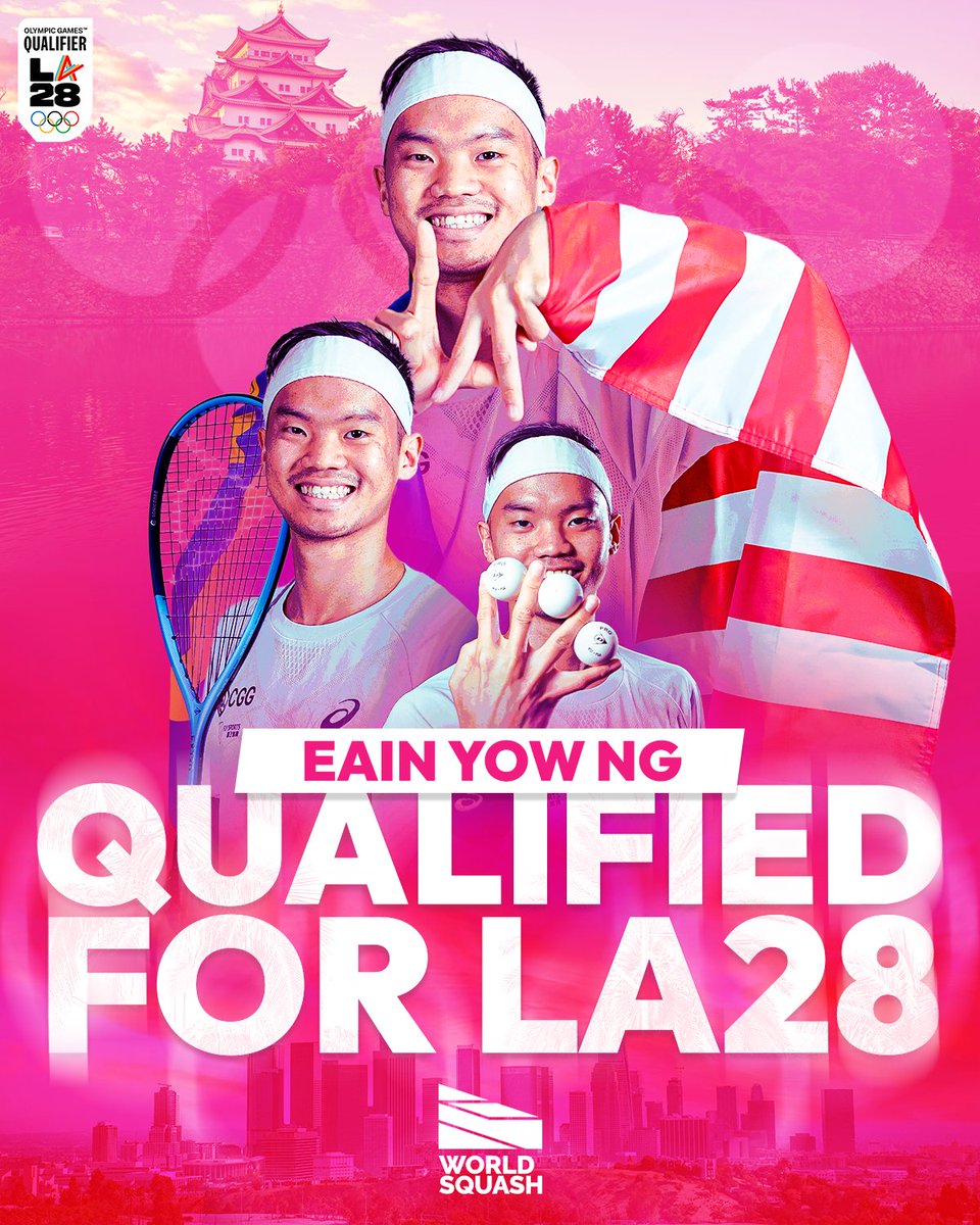 WorldSquash's tweet photo. Squash's first Olympian 👊

Congratulations to Eain Yow Ng, who has become the first ever squash player to qualify for the @Olympics after a 3-0 win in the final of the 2026 Asian Games

See you at @LA28, Eain Yow 👋 https://t.co/5R1ZmMssCH