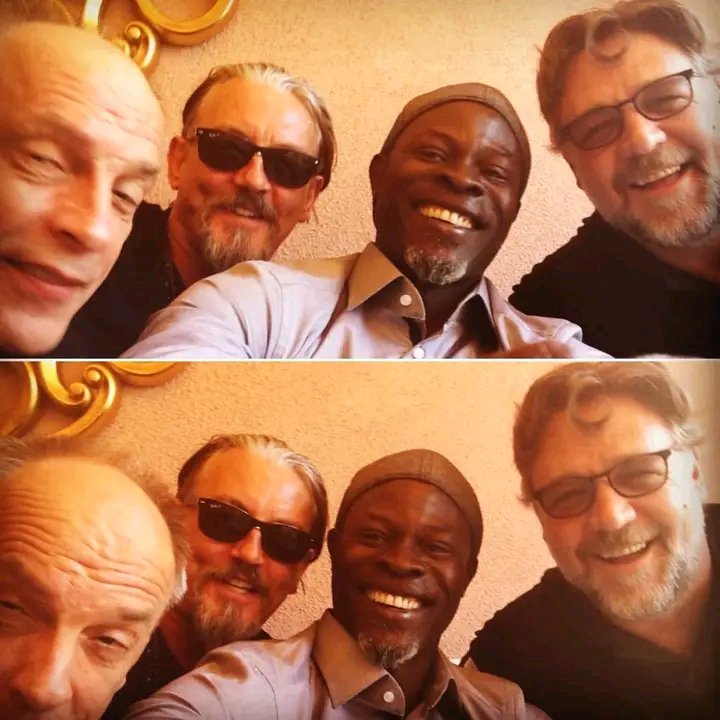RusselCroweHQ's tweet photo. Reunited with these solid blokes. Years roll by, but the bond forged in the dust still holds strong. Top mates, proper laughs, and stories that only get better with time. ⚔️ https://t.co/Fz2xEMED0h