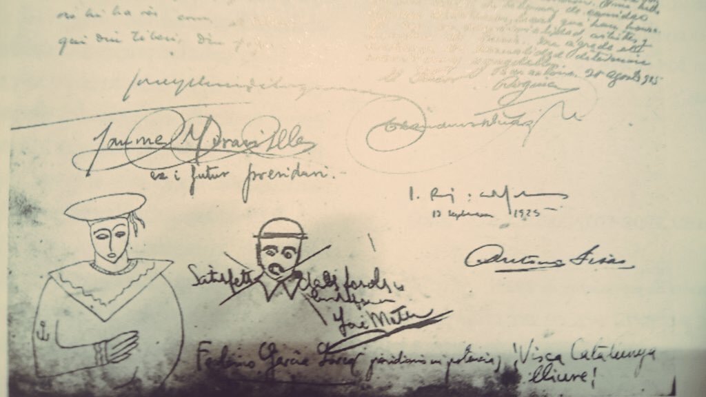 csaez_math's tweet photo. Ahora que está de moda la faceta homosexual de Federico García Lorca, según dicen, silenciada durante años, os traigo otra faceta suya más silenciada aún: la de independentista catalán (abajo en la foto) 🙃 https://t.co/aOyMtTPHbj