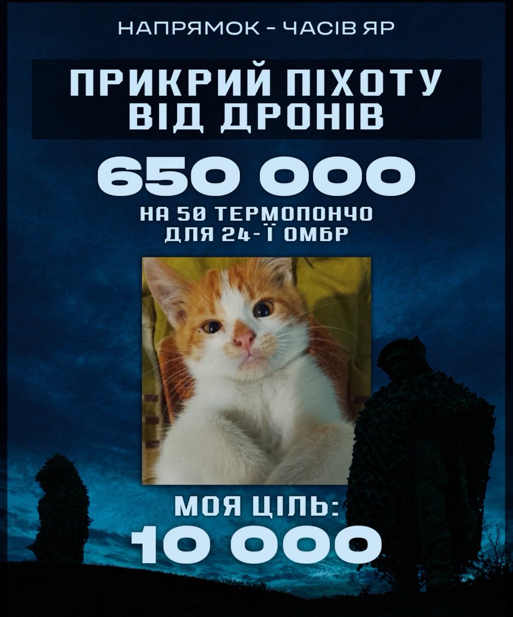 tetianatadvizh's tweet photo. КОШЕНЯ ПРЯНИЧОК ЗБИРАЄ НА МАСКУВАЛЬНІ ТЕРМОПОНЧО ДЛЯ 24 БРИГАДИ🙏🏻🥹🩵🤲🏻

друзі, давайте разом прикриємо наших воїнів від дронів, лайк репост і донат!!!!

https://t.co/UGGXYpLzIj https://t.co/zIFsk2PT4y