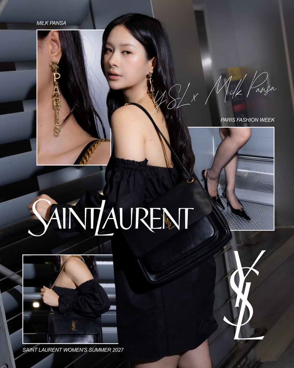 ppenraimakpaa's tweet photo. Airport look สวยสมฐามาก ออร่าคนสวยพร้อมเยือนปารีส✨💚🐈‍⬛

PFWSS27 CALLING MILK PANSA
#YSLxMilkPansa https://t.co/U1YWWEgec1