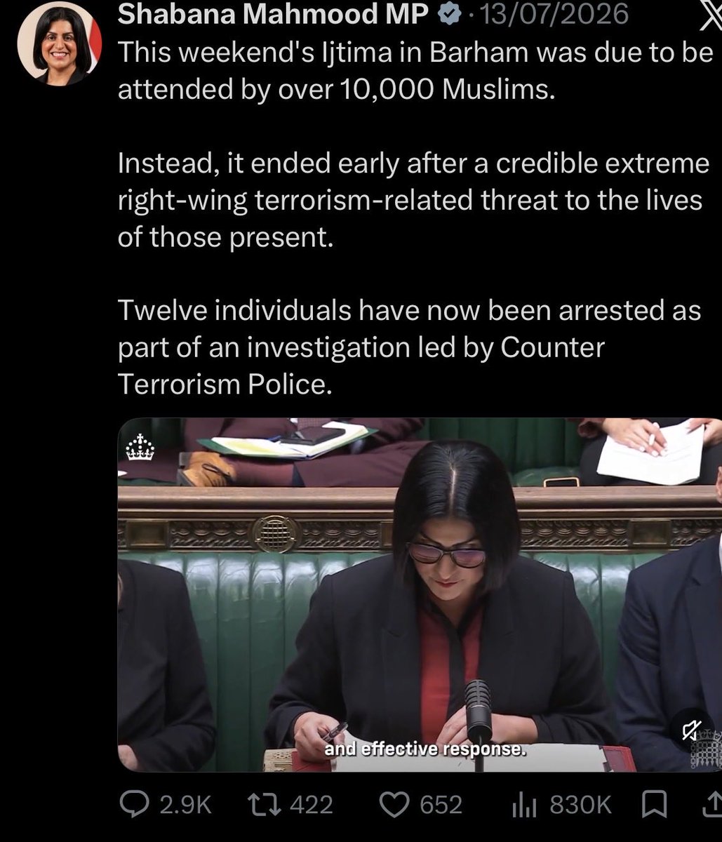 LordAlfredVI's tweet photo. @ShabanaMahmood Strange that you could comment during this investigation, which turned out to be nothing with all charges dropped. https://t.co/yPHoqCpsJC