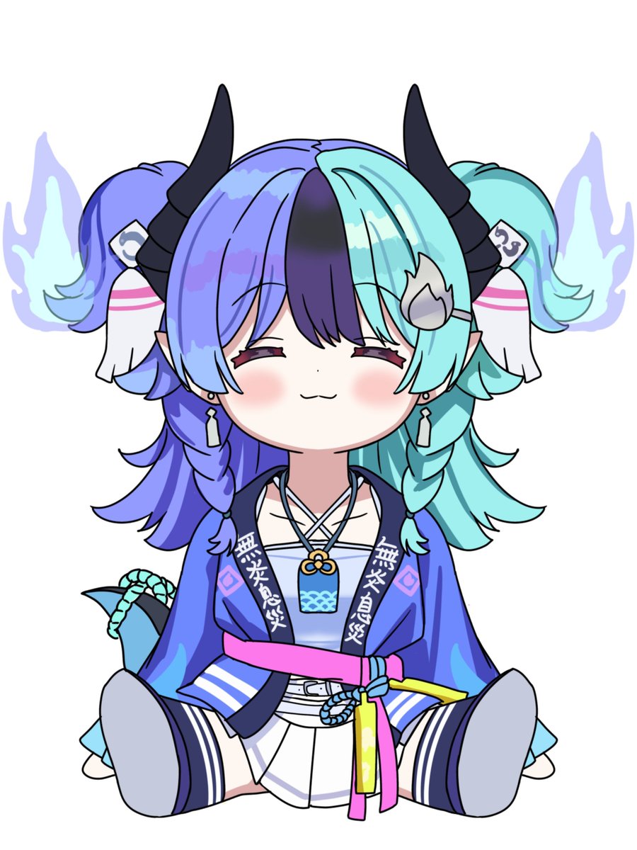 Rin_Takatuki's tweet photo. ちょこんとめらちゃん🧯
（加筆ver.）
#めら組絵図 https://t.co/Gh0YHn4vhJ