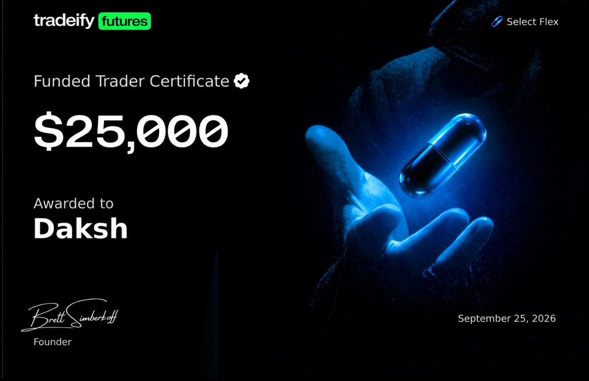 dakshICT's tweet photo. $25K funded. Earned, not given. 🦾
One account at a time.

#Trading #FuturesTrading #PropFirm #FundedTrader #DayTrading #NQ #MNQ #ICT #SMC https://t.co/UpFSnUsTlf