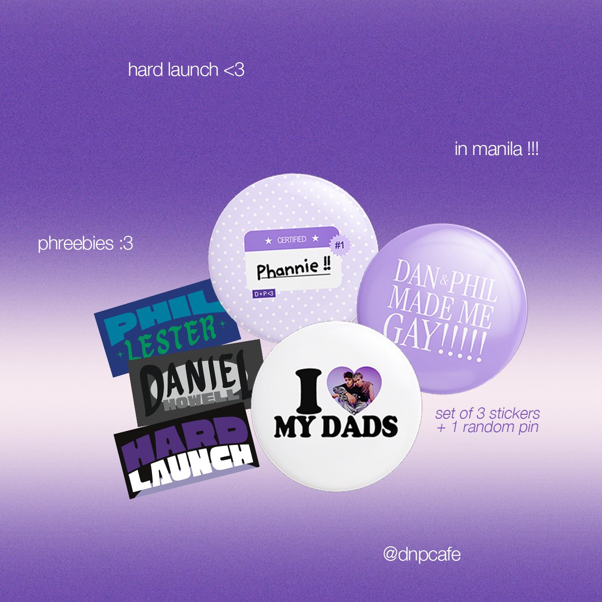 dnpcafe's tweet photo. ଘ(´•3•)⊃━☆ freebies for #HardLaunchMNL 

𖦹 pins + stickers (and maybe more !?!?)
⤷ see U on december 4 ♡

open for trades ◡̈ dm me! https://t.co/XH7PnerGKK