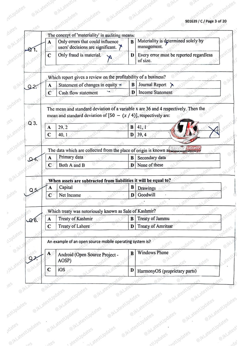 JkLatestUpdates's tweet photo. >> #SKUAST #Kashmir : Question Paper Cum Answer Key For the Posts of Accounts Assistant #JkLatestUpdates
>Check https://t.co/yiVErU4c79
#QuestionPaper #AccountAssistant #AccountsAssistant #AnswerKeys https://t.co/lgJzrc50L3