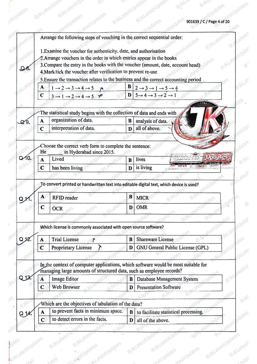 JkLatestUpdates's tweet photo. >> #SKUAST #Kashmir : Question Paper Cum Answer Key For the Posts of Accounts Assistant #JkLatestUpdates
>Check https://t.co/yiVErU4c79
#QuestionPaper #AccountAssistant #AccountsAssistant #AnswerKeys https://t.co/lgJzrc50L3