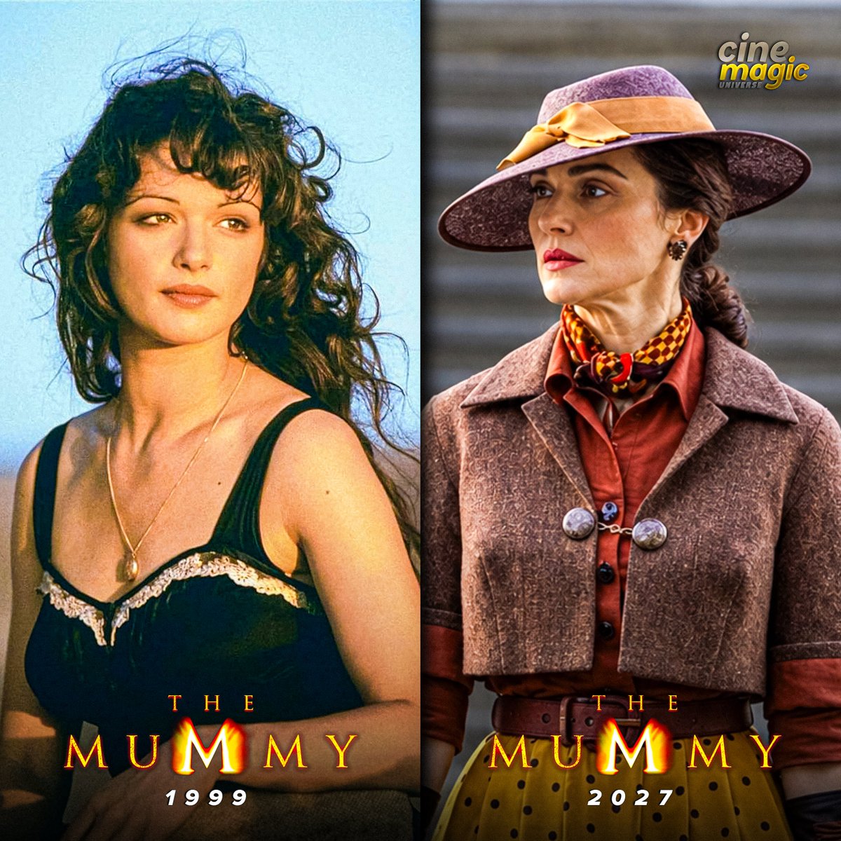 cine__magic's tweet photo. She's BACK. After 26 years.

Rachel Weisz returns as Evelyn O'Connell in The Mummy 4!

Brendan Fraser and Rachel Weisz filming NOW, in theaters Oct 15, 2027.

Childhood officially restored.

Who else grew up with The Mummy? 👇 https://t.co/WSnKxfiYL3
