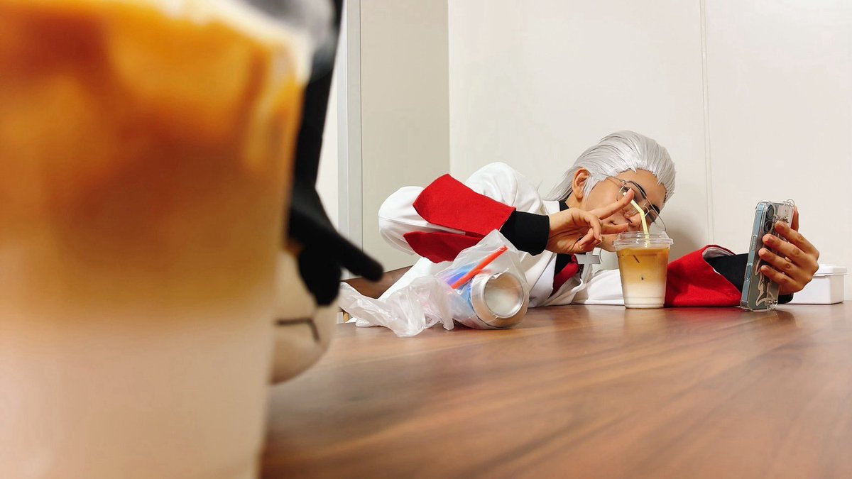 swk_co_jp's tweet photo. ※コスプレのオフ写真

#わんこす　さんのキャラメルラテ！
美味しかったですー https://t.co/zE9XwjHeyz
