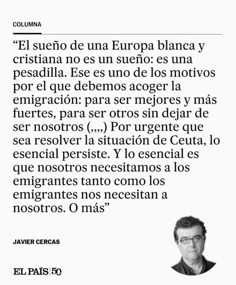 AJNavarro9's tweet photo. 🧵
Gracias a que vives en una Europa blanca y cristiana, #JavierCercas, puedes escribir gilipolleces de este calibre sin sufrir consecuencia alguna, salvo el desprecio de muchos de tus conciudadanos. Escupir sobre tu cultura y tu identidad, despreciar las conquistas politicas ⬇️ https://t.co/ZkSSIdwqFS