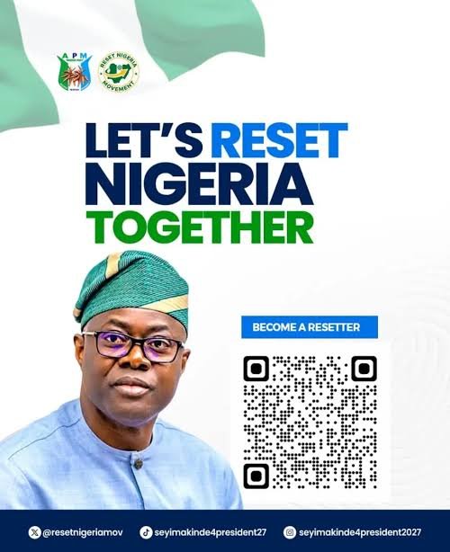 victorchrist012's tweet photo. I am a RESETTER for #MAKINDEDAURA2027 with the @official_ApmNg #APM and together with at least over 97 million INEC @inecnigeria registered voters, we shall #RESETNIGERIA.

Be a #RESETTER 
Support #MakindeDaura2027
Vote #APM from TOP2BOTTOM
APM... Nigeria First https://t.co/QsF62vjxNo