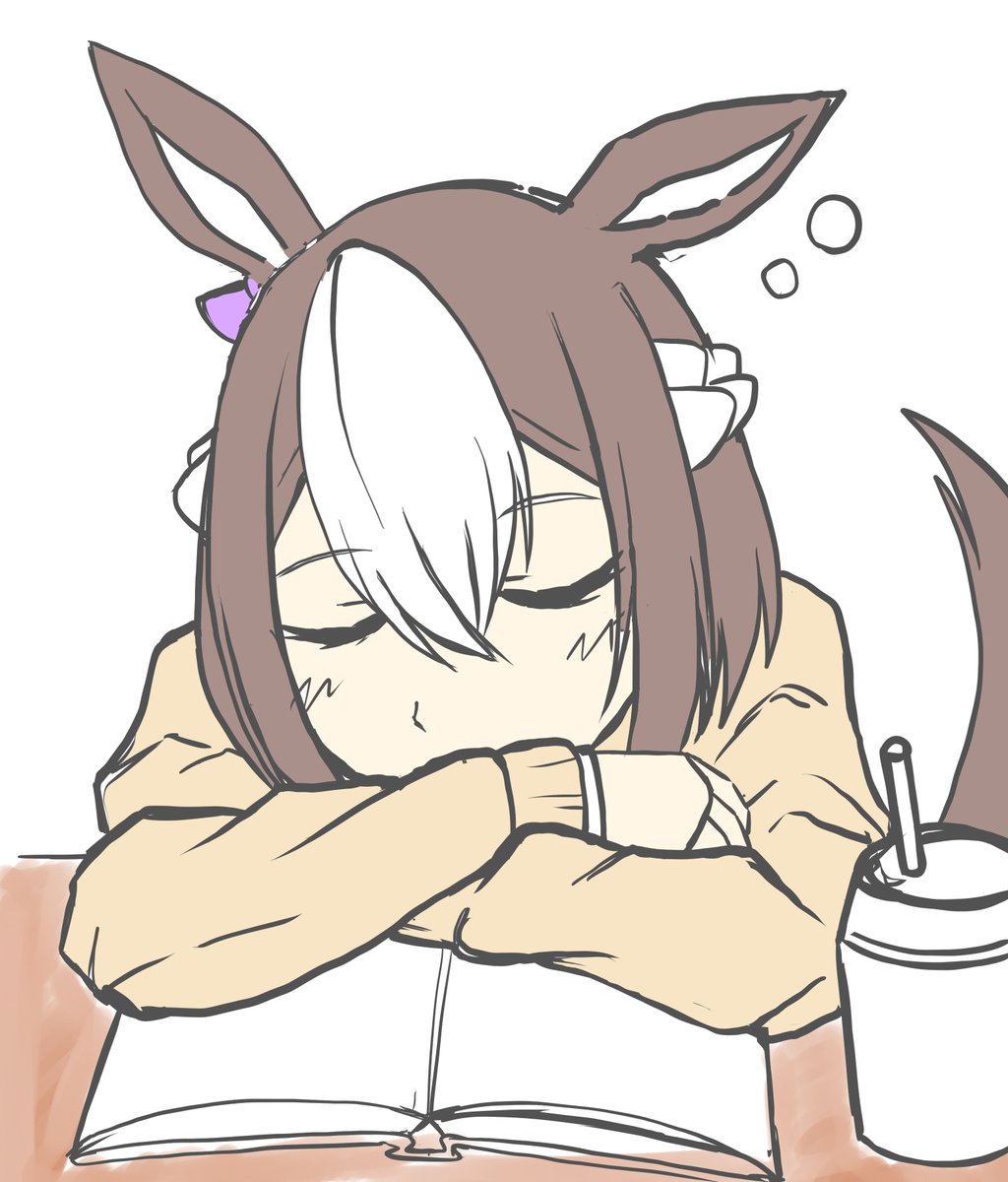 NSeq9's tweet photo. ラフです。
読書してたら寝落ちしちゃったスペちゃん🐴💤
＃スペシャルウィーク
＃絵描きさんと繋がりたい https://t.co/ZGi4vMeXnv