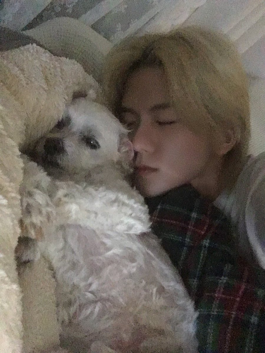 NewBeat_twt's tweet photo. [#홍민성]

졸린데 괴롭혀서 미안해 다롱아😘 https://t.co/zAdsZTeuVV