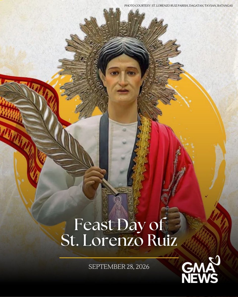 gmanews's tweet photo. San Lorenzo Ruiz, ipanalangin Mo kami! 🙏🏻 https://t.co/4XawiJQfmd